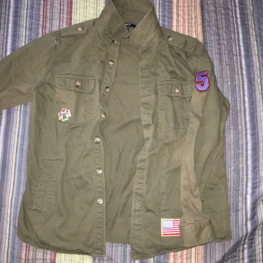 Army themed Forever 21 button down